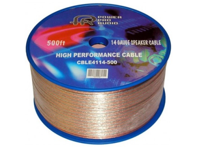 Speaker wire 14 gauge CCA clear 500 foot roll sold by the foot