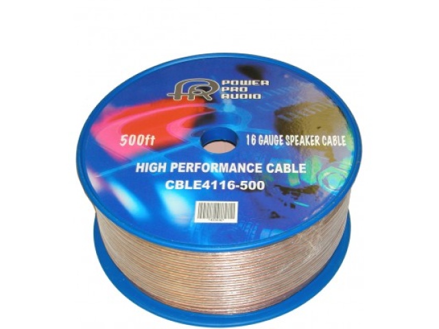 Speaker wire 16 gauge CCA clear 500 foot roll sold by the foot