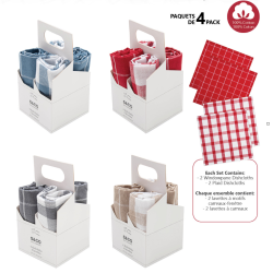 Woven Cotton Dish Cloths Assorted Colours Pack Of 4 14x14 Inch 36x36 Cm