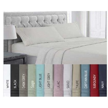 9900 Queen Sheet Set 4pc Solid Ass't Colours