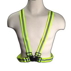 Hi Vis Safety Harness Sash Yellw One Size Elastic Wasitband Bedrok