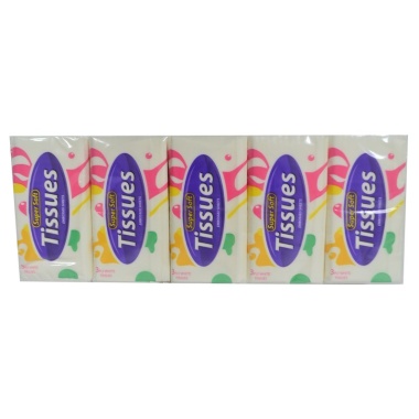 Super Tissue 3ply 10pcs/bag, 10bags/pk