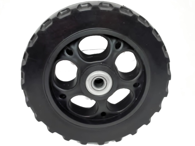 Rubber Wheel Black 5 Spoked w/Ball Bearing 5/16\