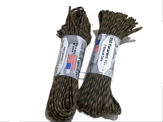 Rope Brown Camo 100\' 550 Paracord