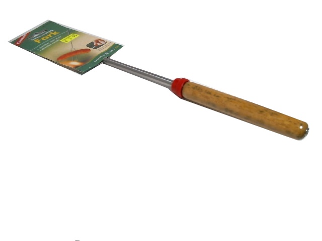 Fork telescoping for campfire cooking stainless steel wood handle extends to 34 inch 86cm