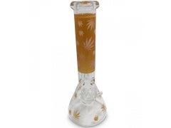 Water Pipe 10 Clear w/ Leaf