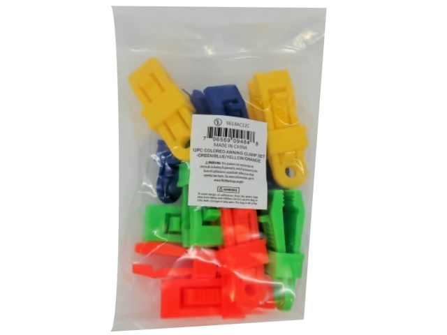 Awning Clamps 12pk. Assorted Colours (or $0.50ea)