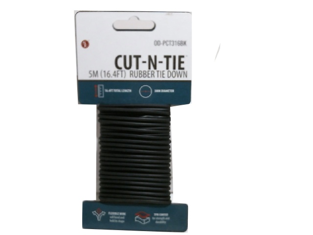 Tie Down Rubber 3mm X 16.4\' Black Cut-n-tie