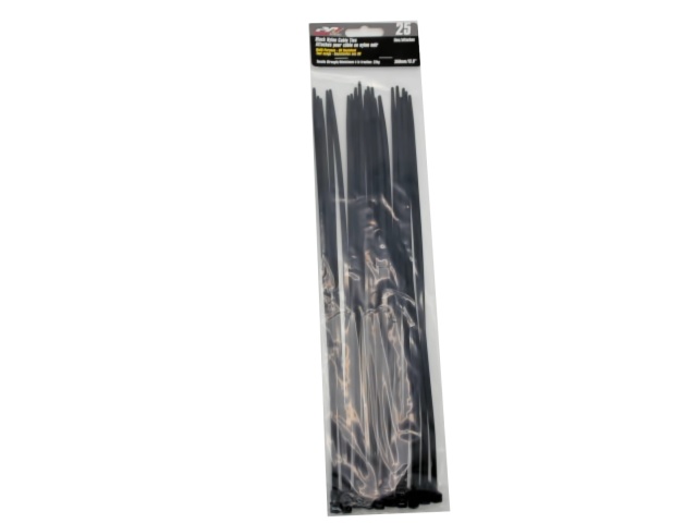 Black nylon cable ties 13.8 inch 25 pack UV resistant 22kg Precision Acoustics