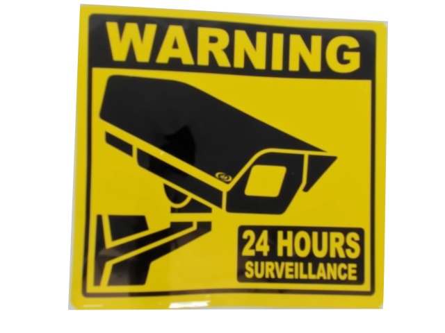 CCTV warning sticker 24 hour surveillance 4x4 inch 10x10cm