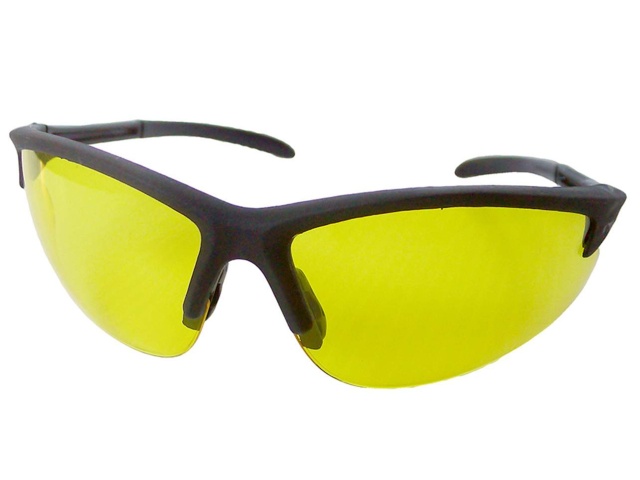 Safety glasses with yellow tint