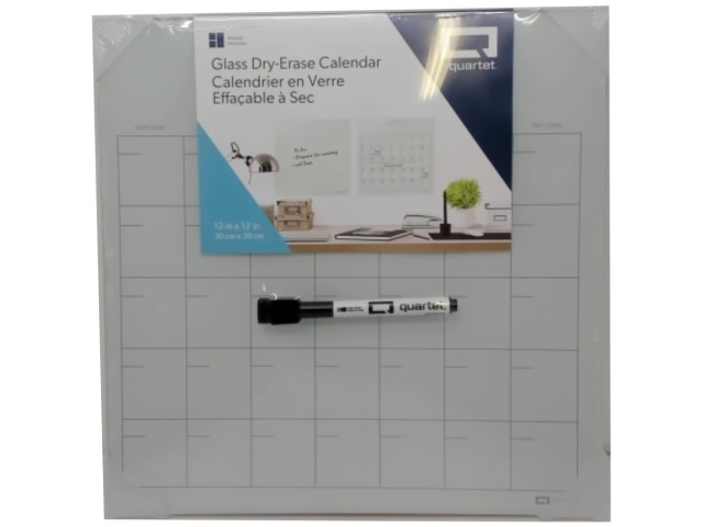 Glass Dry Erase Calendar 12 X 12\