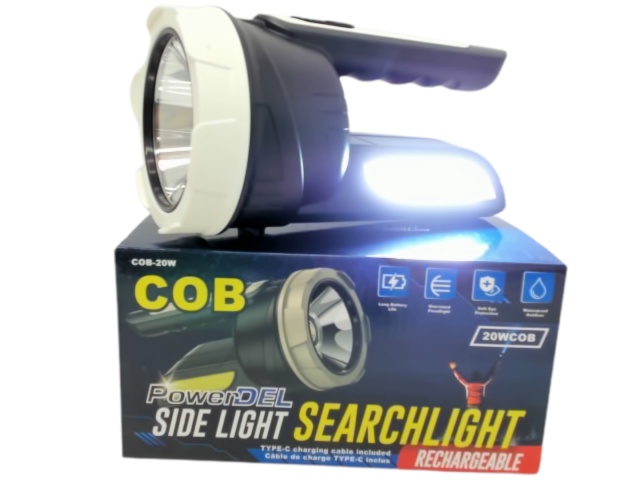 COB side light search light rechargable with included Type-C cord