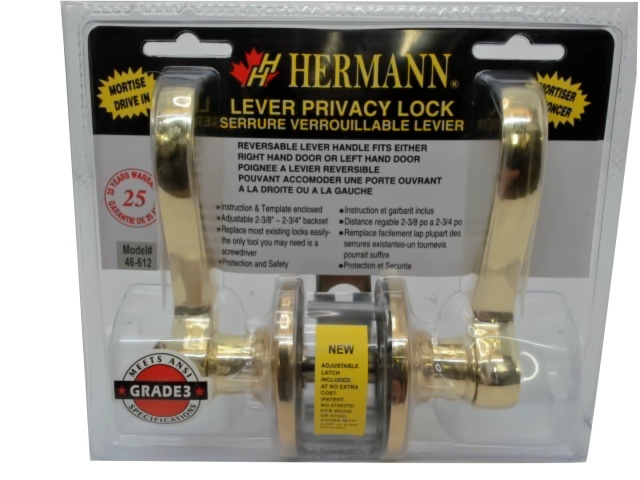 Lever privacy door lock brass