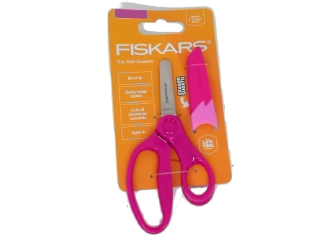 Kids Scissors 5 w/Eraser Sheath Pink Fiskars\