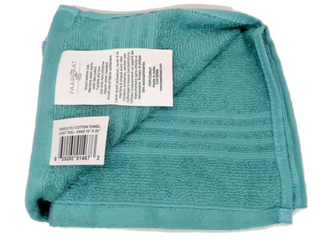 Cotton Hand Towel Light Teal 16x26\