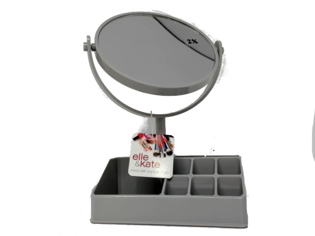 Mirror With Compartments Grey Plastic Elle & Kate