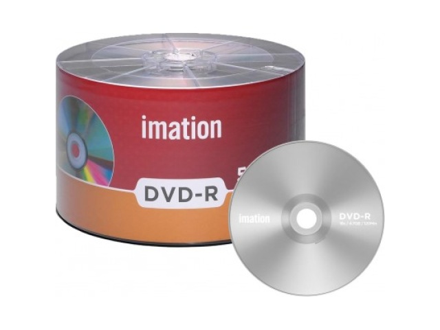 Imation DVD-R 16X 4.7GB/120Min 50-Pack Branded Logo Blank Disc