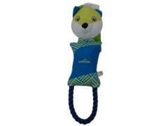Dog Toy 14 Fox w/Rope Squeaky Fetch Toy Rascals