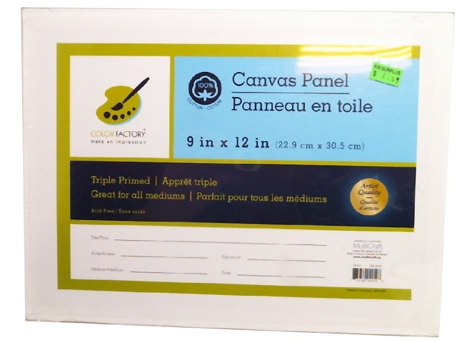 Canvas Panel Primed 9x12\