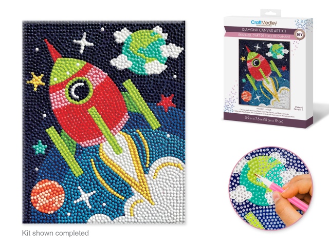 Craft Medley Kit: DIY Diamond Painting Kit E) Rocket Ship