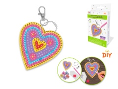 Krafty Kids Kit: Diamond Painting DIY Keychain Kit C) Heart