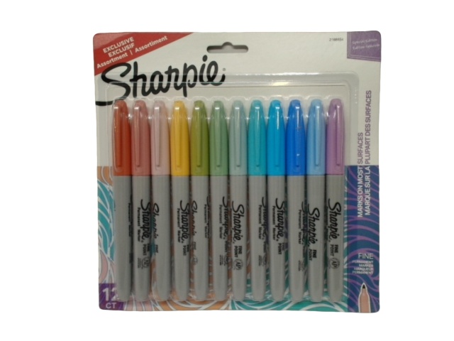 Permanent Marker 12pk. Ass\'t Colours Fine Sharpie