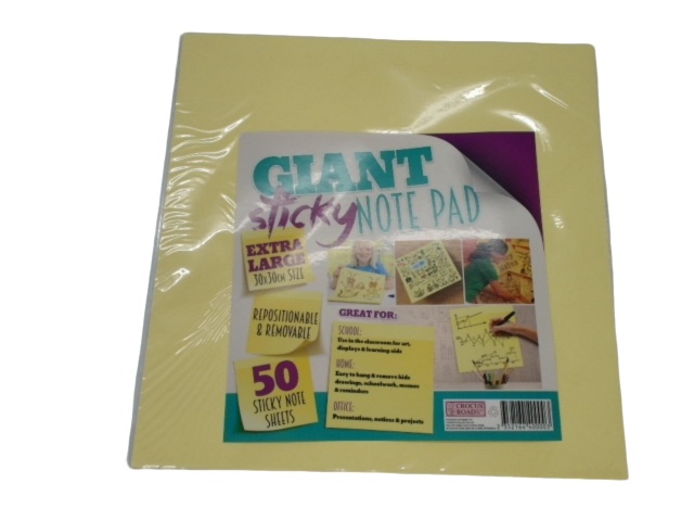 Giant Sticky Note Pad Yellow 30 x 30cm 50 Sheets