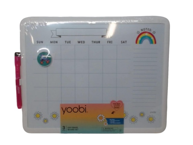 Dry Erase Board Set 3pc. Daisies Yoobi