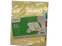 Tabbed Index Dividers 5pk. 11 x 8.5