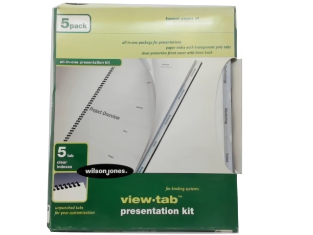 View Tab Presentation Kit 5 Tab Clear Indexes Wilson Jones