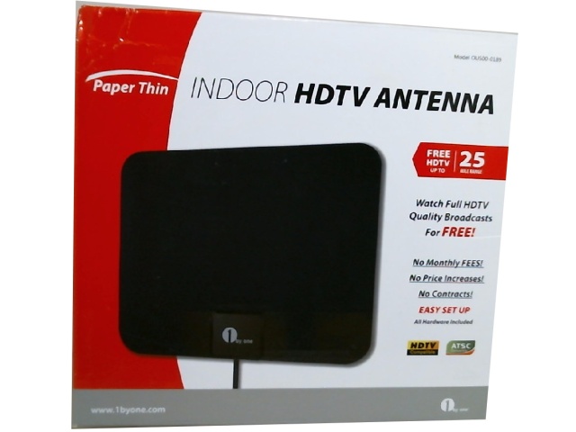 Antenna HDTV Indoor 25 Mile Range Paper Thin