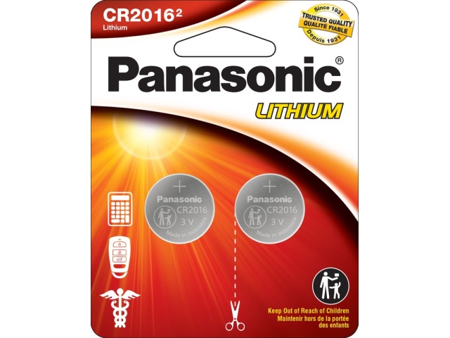 PANASONIC CR2016 2PK LITHIUM BATTERY