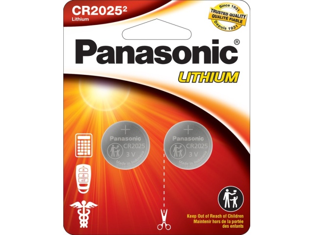 PANASONIC CR2025 2PK LITHIUM BATTERY