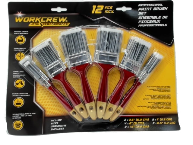 Paint Brush Set 12pk. Ass\'t Workcrew