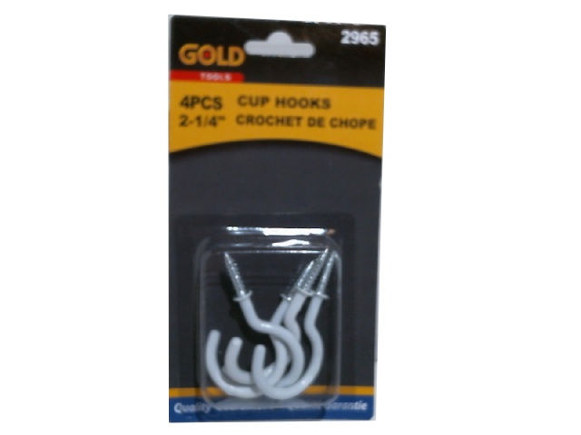 Cup hooks 2.25 inch 4 pack white