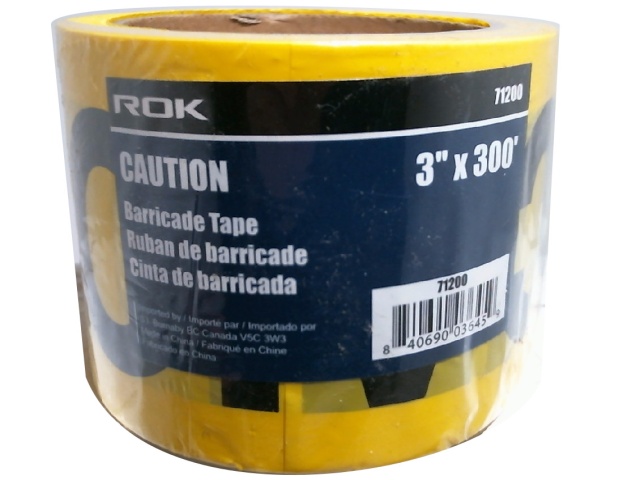 Caution barricade tape 3 inch wide 300 feet