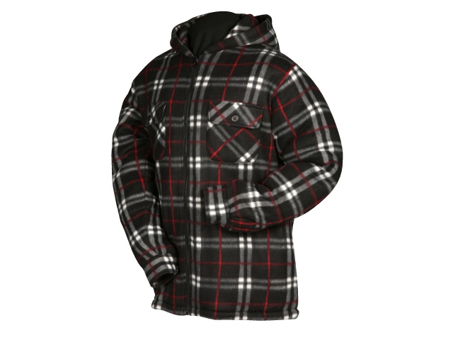 Pile Jacket - hooded - black/red - XLarge