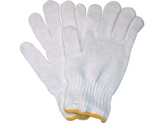 Gloves knitted cotton yellow M