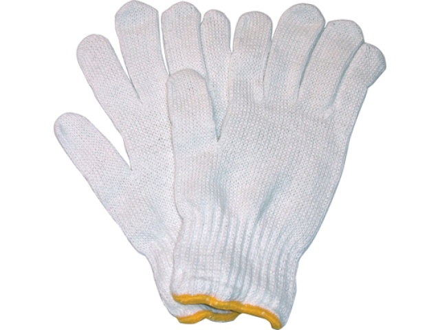 Gloves knitted cotton yellow M