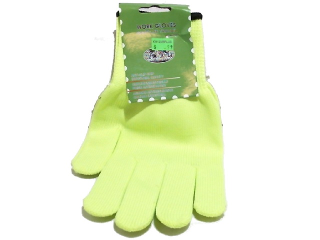 Yellow Neon Anti-Slip Grip Work Gloves