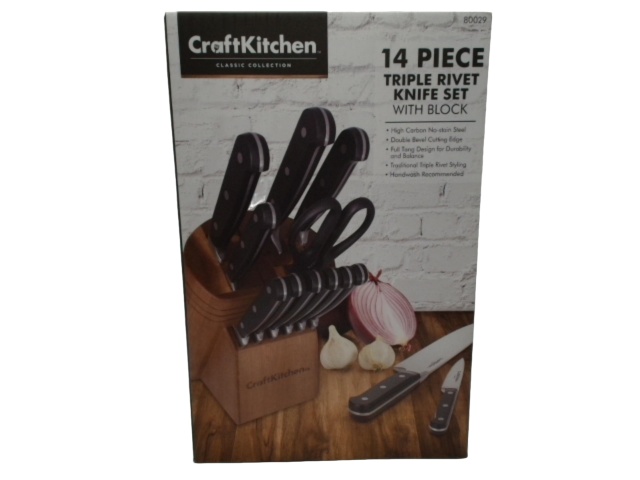 Knife Set 14 Piece Triple Rivet Craft Kitchen