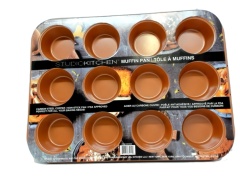 Muffin Pan 12 Cup Carbon Steel Copper Studiokitchen