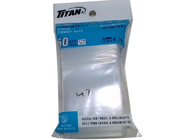 Storage bags heavy duty zipper 55x70mm 50 pack Titan