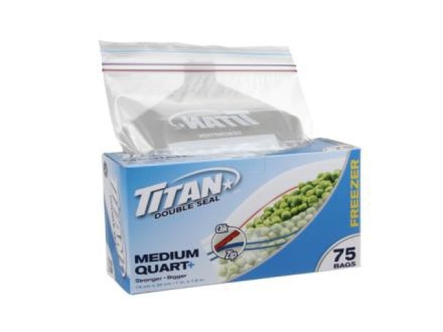 TITAN DBL SEAL FREEZER BAG MED 75/PK