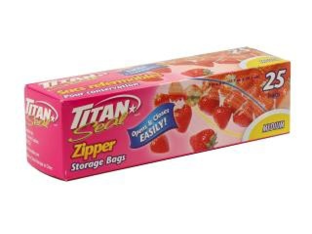 Titan Medium zipper storage bags 25/bx 24/cs