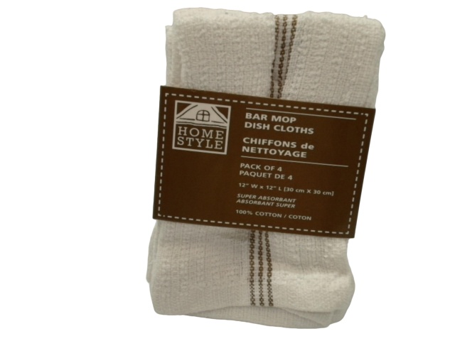 Bar Mop Dish Cloths 4pk. 12x12\