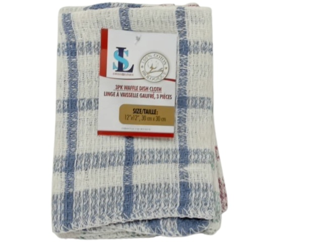 Dish Cloths 3pk. 12 x 12\