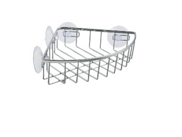 Chrome corner shelf with suction