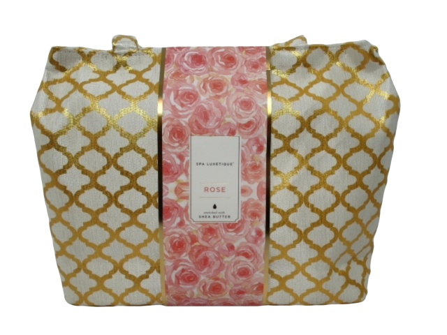 Bath Gift Set Spa Luxetique Rose w/Bag